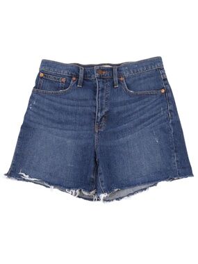 Madewell Dark Wash High Rise Shorts Size 28 Longer Length Chic